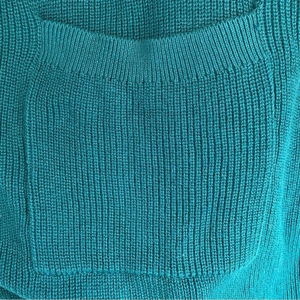 BP Teal Open Front Curved Hem Cardigan Sweater